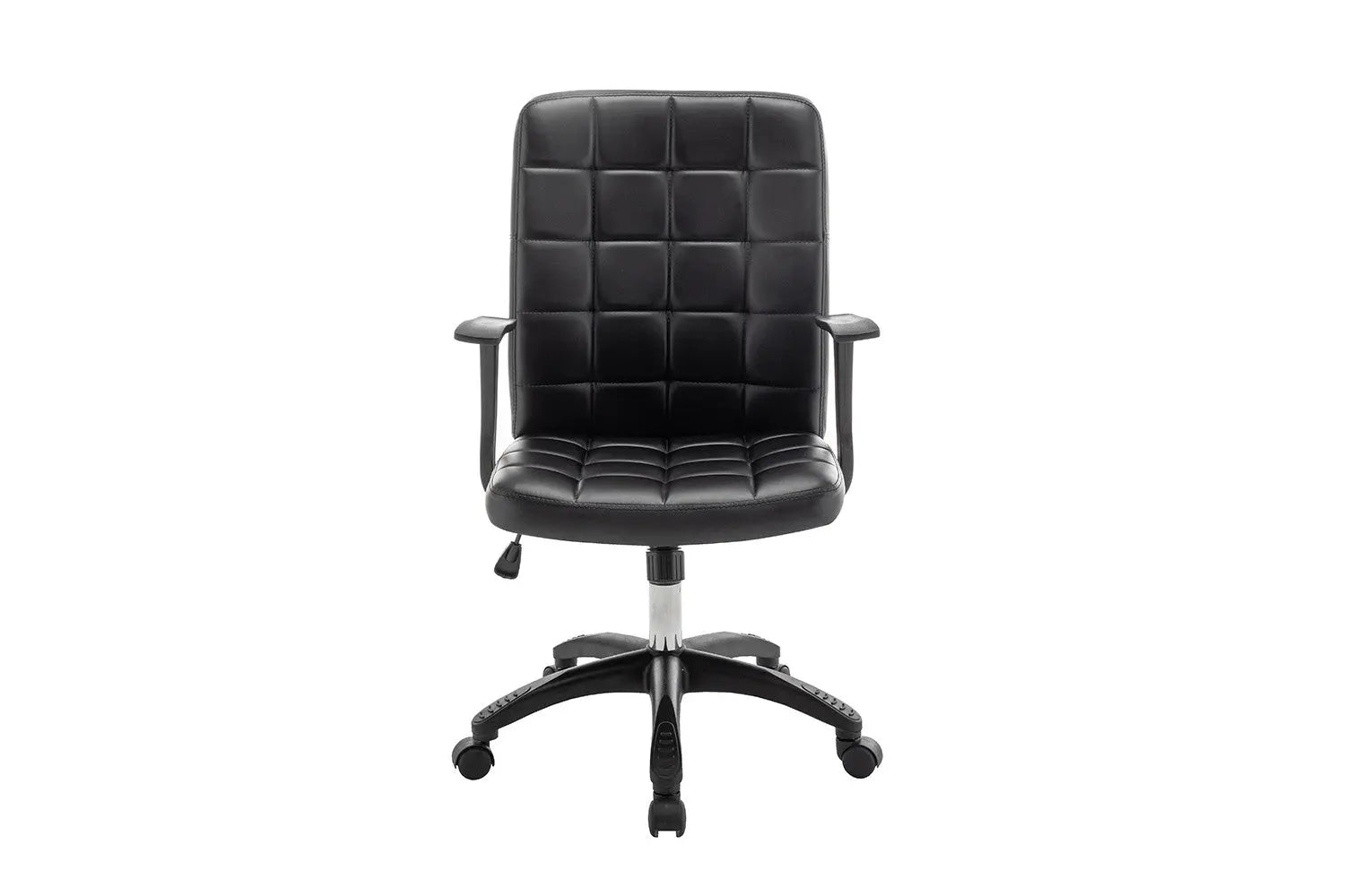 Chaise de bureau LUKY noire vue de trois quarts - TIKAYLA