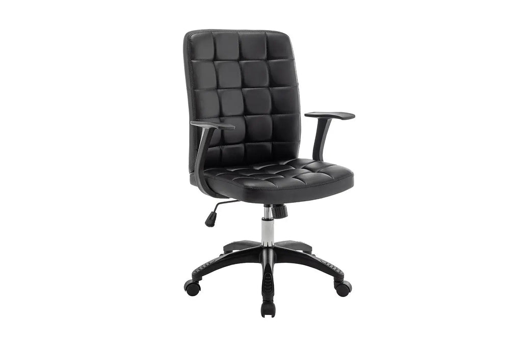 Chaise de bureau LUKY noire vue de face - TIKAYLA
