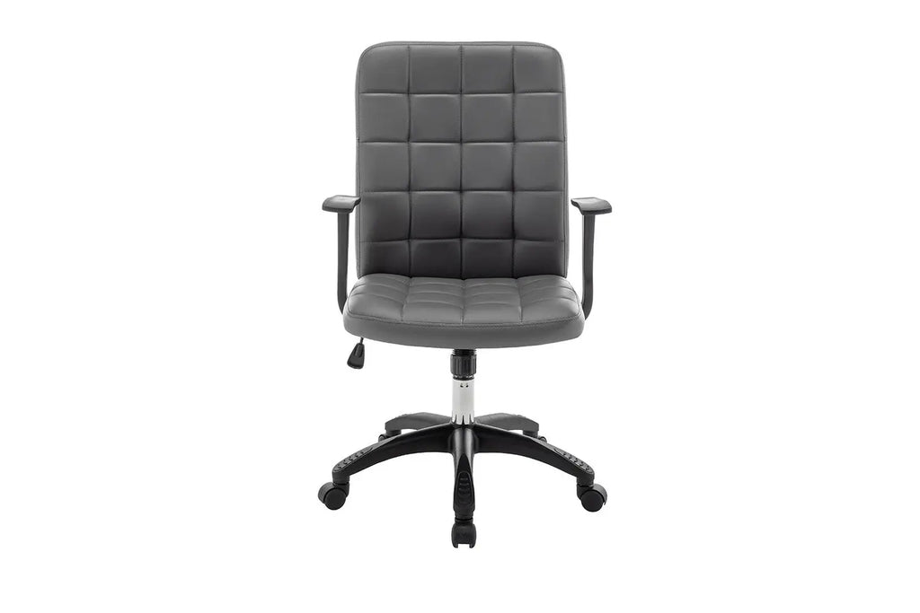 Chaise de bureau LUKY grise vue de trois quarts - TIKAYLA