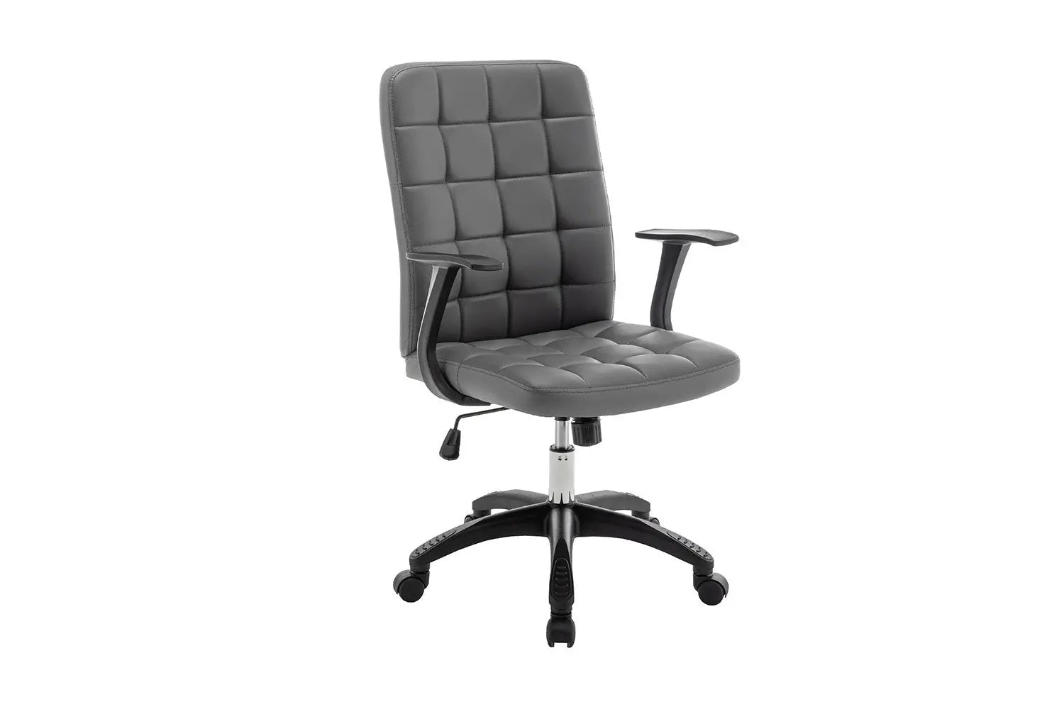 Chaise de bureau LUKY grise vue de face - TIKAYLA