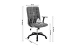 Schema cote de la chaise de bureau LUKY grise 58 x 59 cm - TIKAYLA