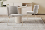 Chaise de salle à manger ALYX, tissu poivre, pied beige