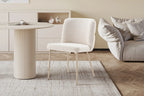 Chaise de salle à manger ALYX, tissu beige, pied beige