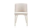 Chaise de salle à manger ALYX, tissu beige, pied beige
