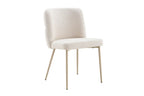 Chaise de salle à manger ALYX, tissu beige, pied beige
