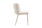 Chaise de salle à manger ALYX, tissu beige, pied beige