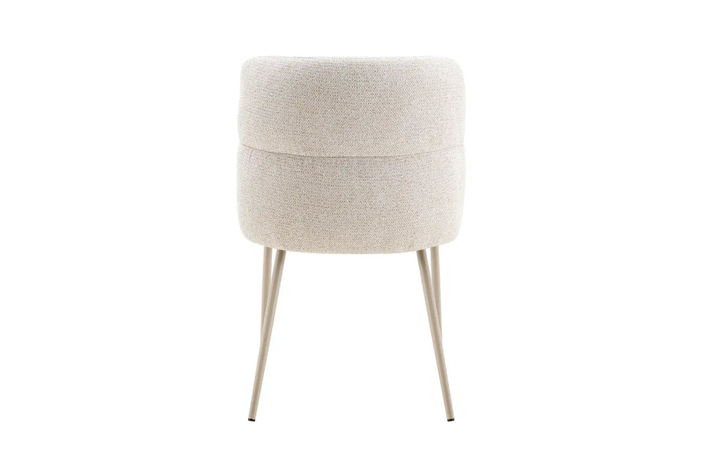 Chaise de salle à manger ALYX, tissu beige, pied beige