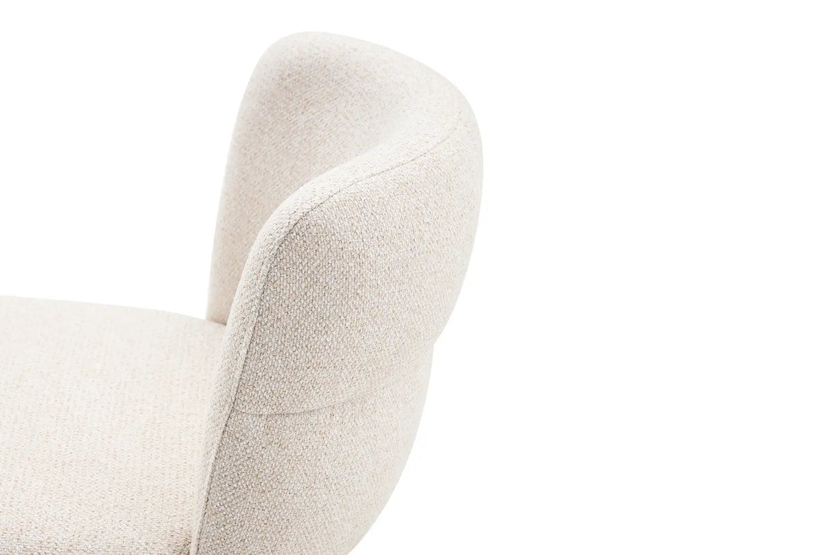Chaise de salle à manger ALYX, tissu beige, pied beige