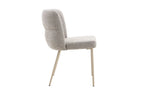 Chaise de salle à manger ALYX, tissu poivre, pied beige