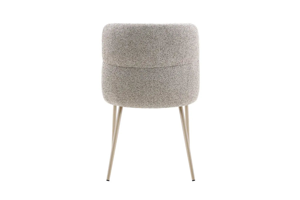 Chaise de salle à manger ALYX, tissu poivre, pied beige