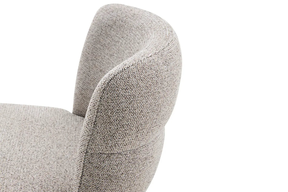 Chaise de salle à manger ALYX, tissu poivre, pied beige