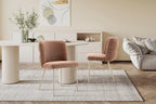 Chaise de salle à manger ALYX, tissu rouille, pied beige