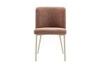 Chaise de salle à manger ALYX, tissu rouille, pied beige