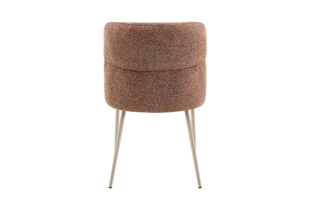 Chaise de salle à manger ALYX, tissu rouille, pied beige