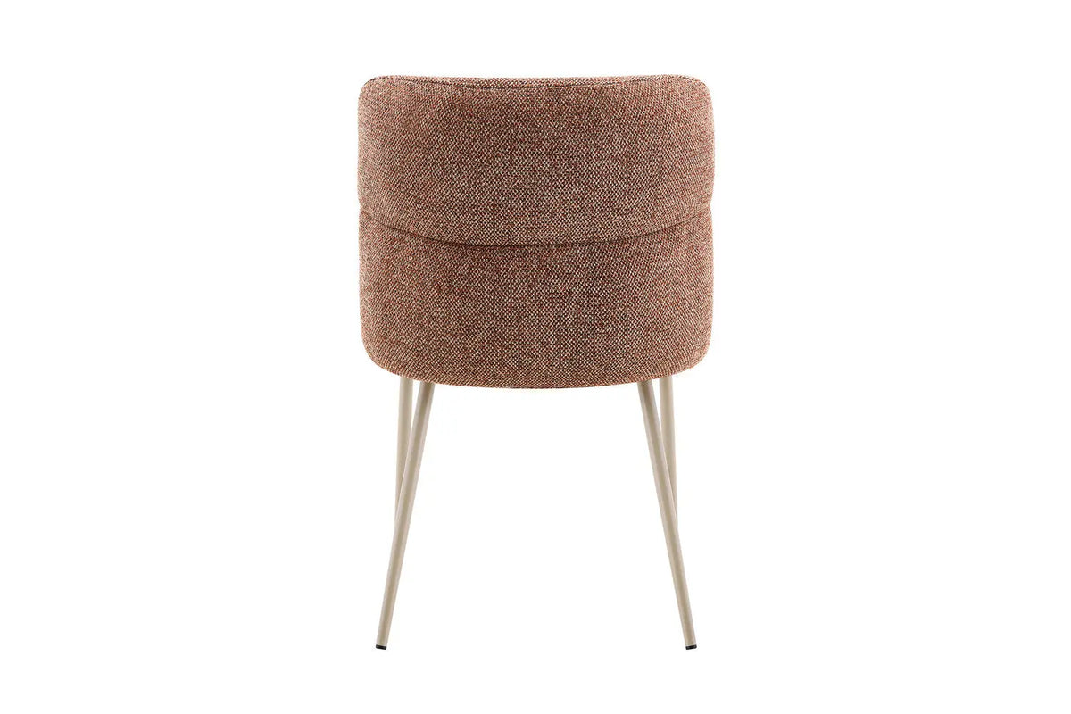 Chaise de salle à manger ALYX, tissu rouille, pied beige