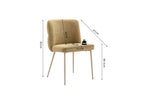 Chaise de salle à manger ALYX, tissu jaune, pied beige