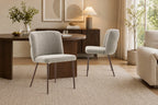 Chaise de salle à manger ALYX, tissu poivre, pied noyer