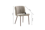 Chaise de salle à manger ALYX, tissu poivre, pied noyer