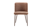 Chaise de salle à manger ALYX, tissu rouille, pied noyer
