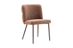 Chaise de salle à manger ALYX, tissu rouille, pied noyer