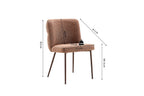 Chaise de salle à manger ALYX, tissu rouille, pied noyer