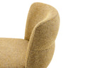 Chaise de salle à manger ALYX, tissu jaune, pied noyer