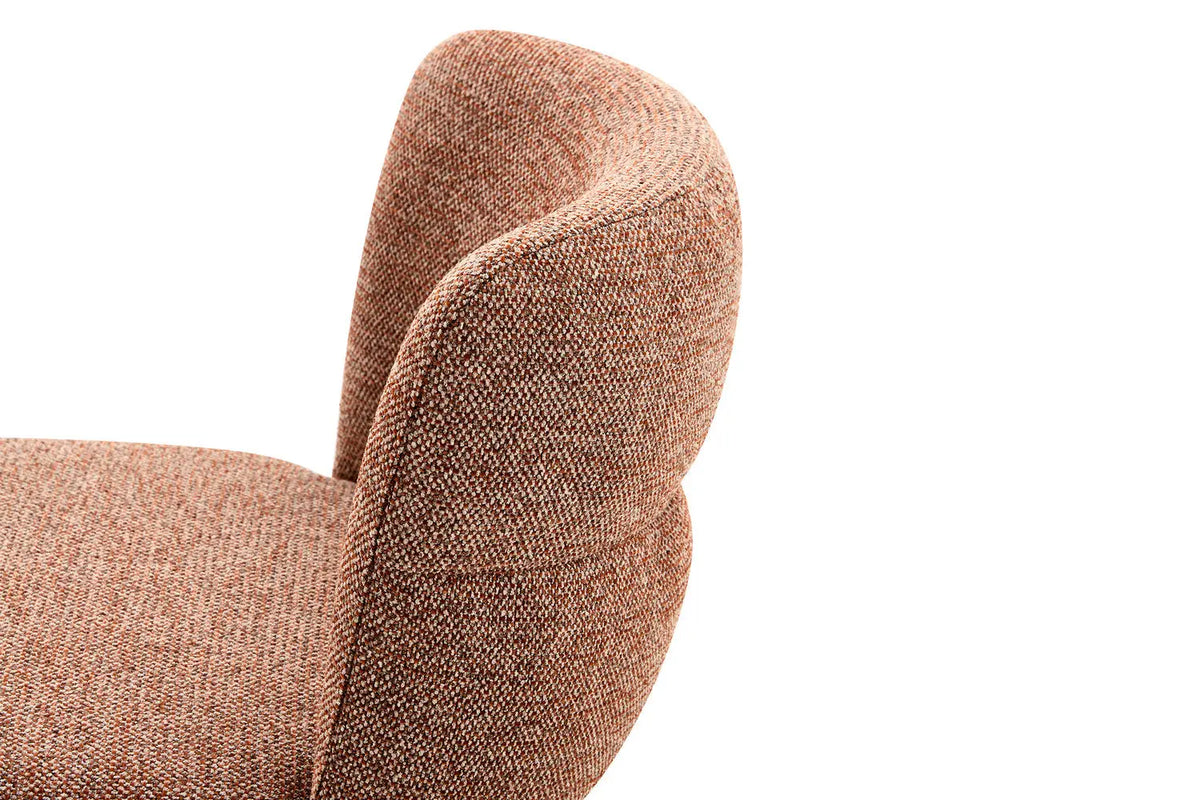 Chaise de salle à manger ALYX, tissu rouille, pied beige