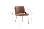 Chaise de salle à manger ALYX, tissu rouille, pied beige