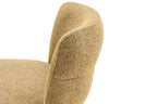 Chaise de salle à manger ALYX, tissu jaune, pied beige