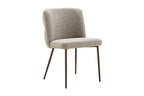 Chaise de salle à manger ALYX, tissu poivre, pied noyer