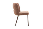Chaise de salle à manger ALYX, tissu rouille, pied noyer