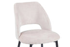 Chaise de salle à manger ARLA en tissu ecru, piètement métal noir — détail