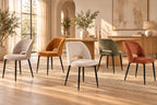Chaise de salle à manger ARLA — les cinq coloris : ecru, sable, or, vert et rouille