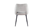 Chaise de salle à manger ARLA en tissu sable, piètement métal noir — vue de dos