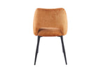 Chaise de salle à manger ARLA en tissu or, piètement métal noir — vue de dos