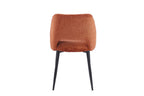 Chaise de salle à manger ARLA en tissu rouille, piètement métal noir — vue de dos