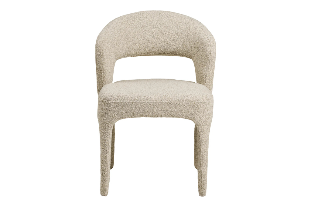 Chaise de Salle à Manger BELMONT en Tissu Sable - 57 x 61 cm HOUSE NORDIC