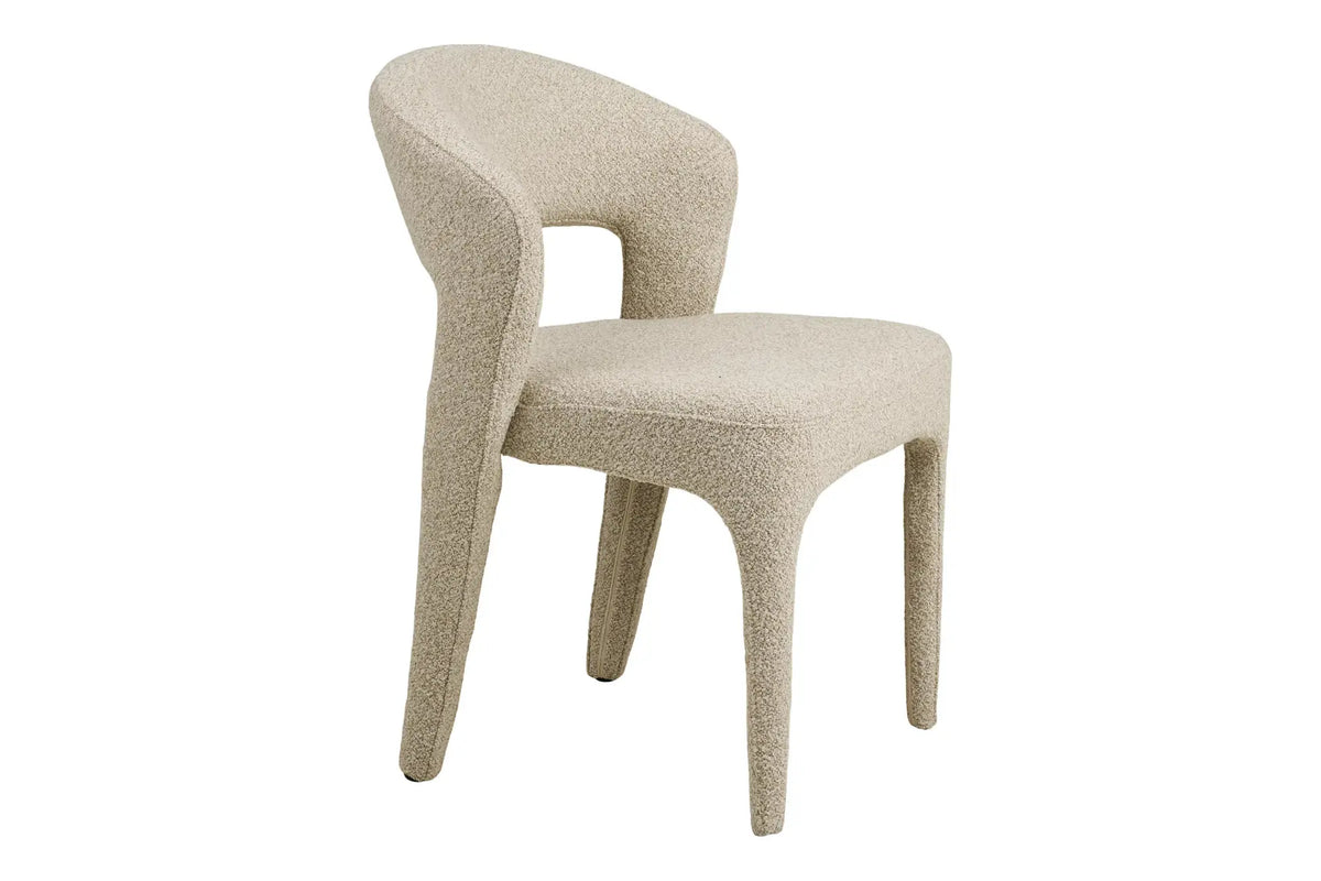 Chaise de Salle à Manger BELMONT en Tissu Sable - 57 x 61 cm HOUSE NORDIC