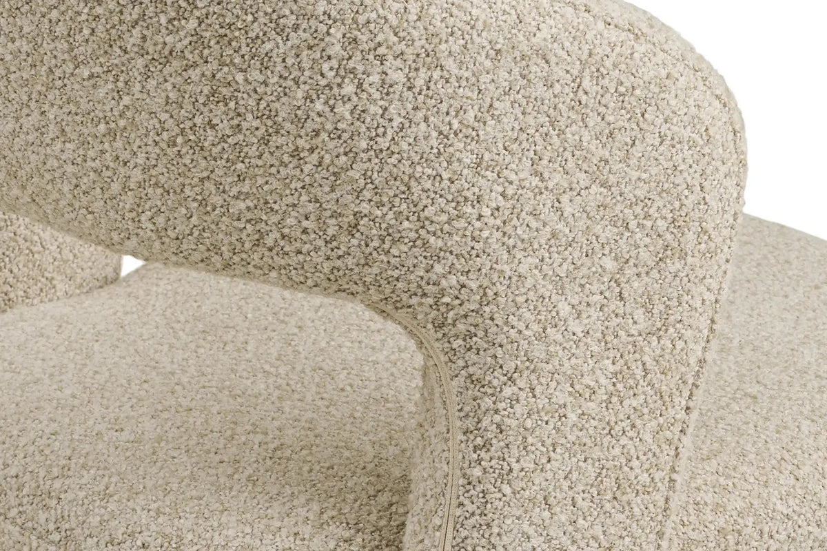 Chaise de Salle à Manger BELMONT en Tissu Sable - 57 x 61 cm HOUSE NORDIC