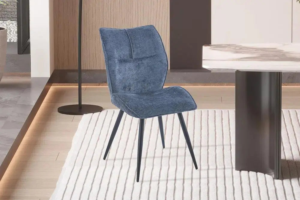 Chaise de salle à manger FAY bleu – 49 x 65 cm | TIKAYLA