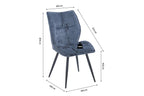 Chaise de salle à manger FAY bleu – 49 x 65 cm | TIKAYLA