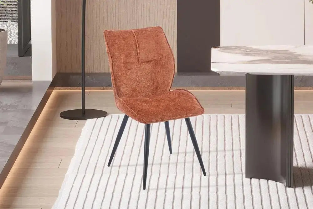 Chaise de salle à manger FAY en tissu rouille, 49 x 65 cm - TIKAYLA