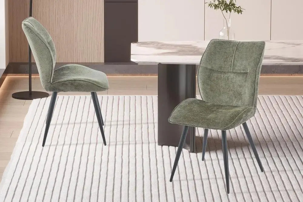 Chaise de salle à manger FAY vert – 49 x 65 cm | TIKAYLA