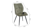 Chaise de salle à manger FAY vert – 49 x 65 cm | TIKAYLA