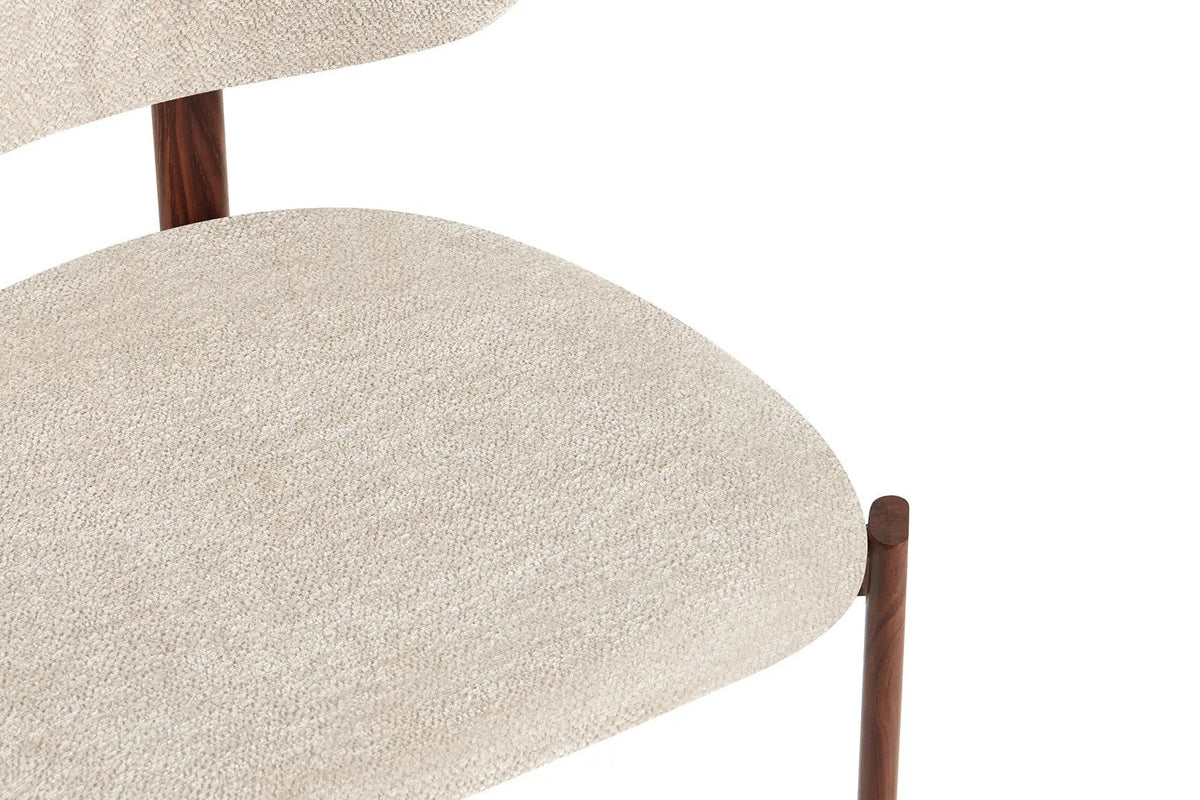 Chaise JADY — détail du tissu bouclé écru