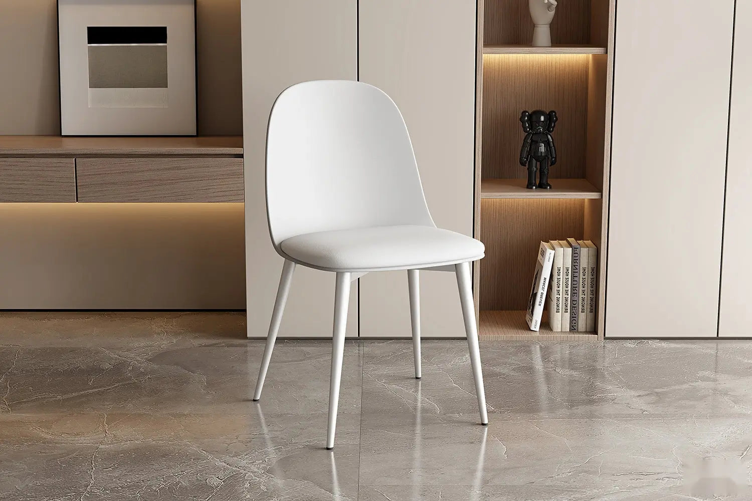 Chaise de salle à manger JASMYN blanc – 51 x 44 cm | TIKAYLA