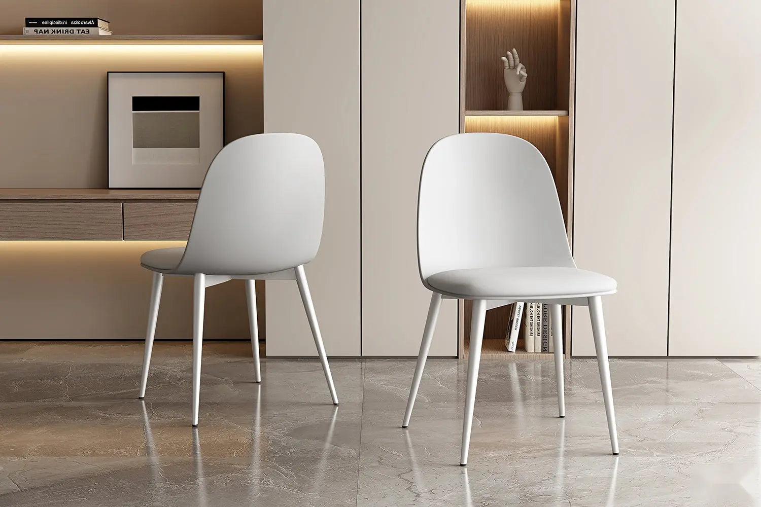 Chaise de salle à manger JASMYN blanc – 51 x 44 cm | TIKAYLA