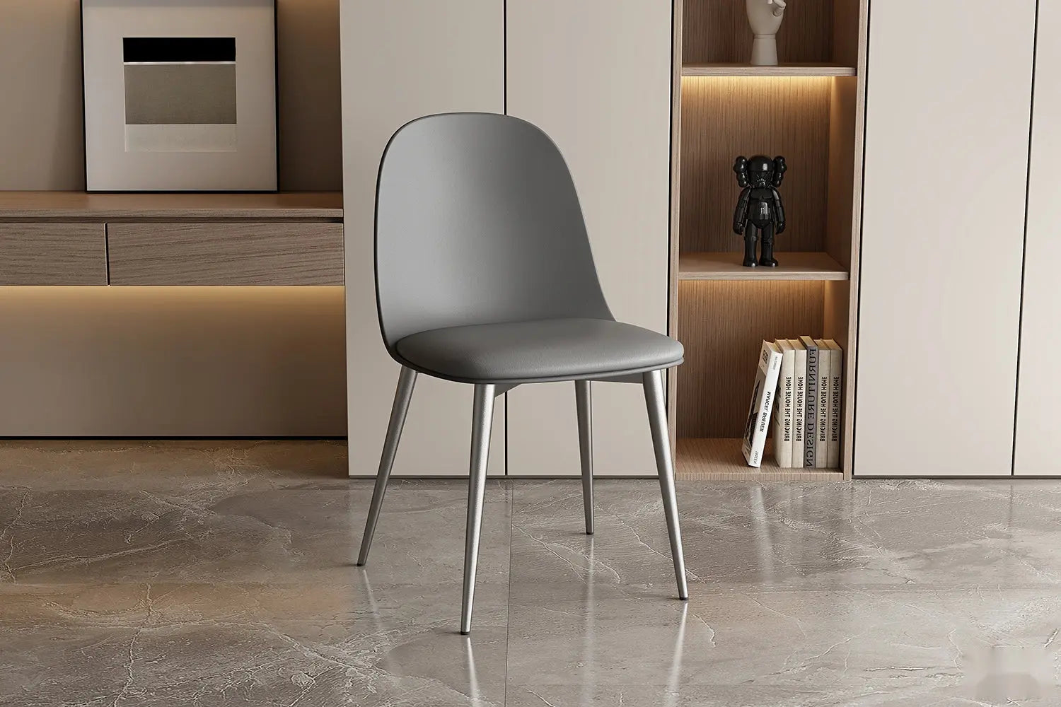 Chaise de salle à manger JASMYN gris – 51 x 44 cm | TIKAYLA