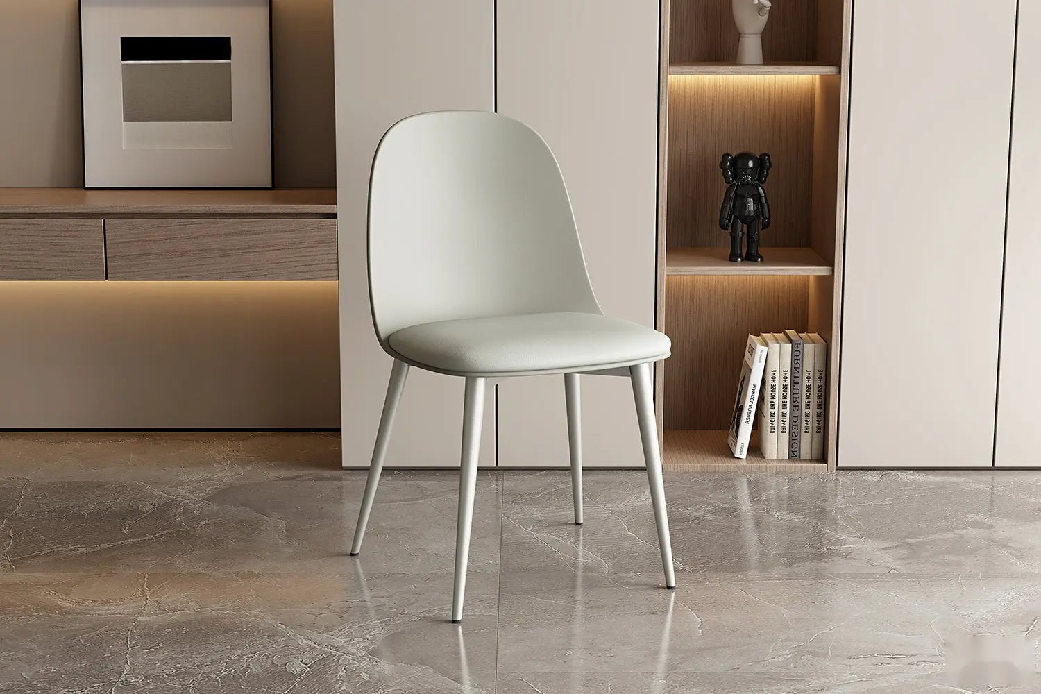 Chaise de salle à manger JASMYN gris-vert – 51 x 44 cm | TIKAYLA