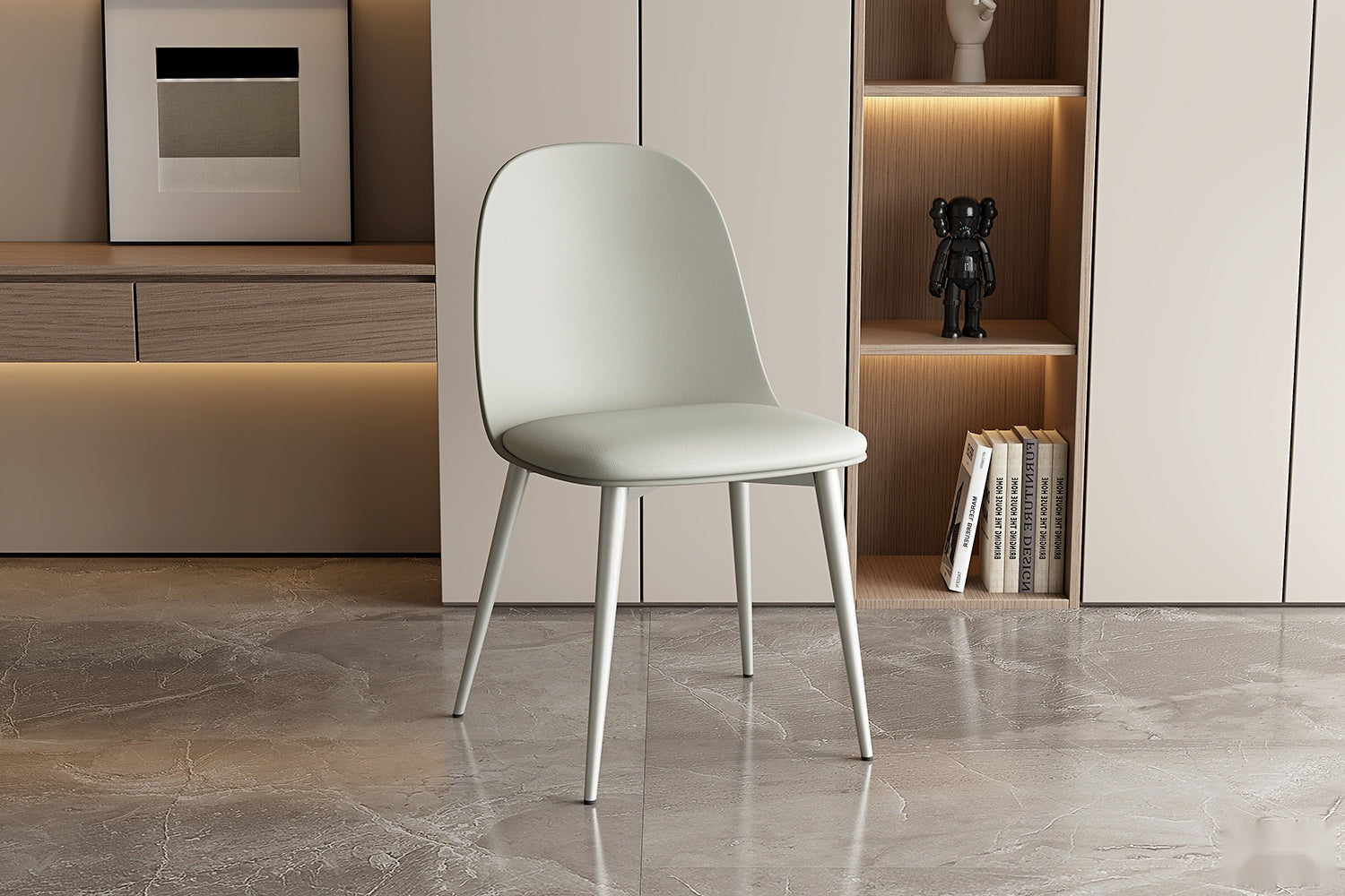 Chaise de salle à manger JASMYN gris-vert – 51 x 44 cm | TIKAYLA